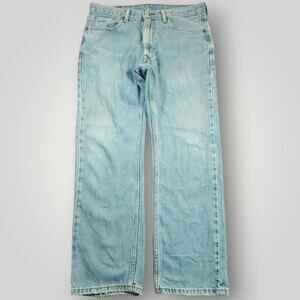 Levi's 505 Jeans Mens 32x29 Baggy Straight Leg Distressed Workwear Light Wash